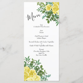 Menu Vintage Yellow Rose Wedding