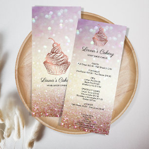 Menu Vintagem russa da padaria do Cupcake Cakes & Sweet