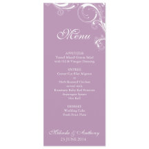 Menu Violet do Swirl de Filigree