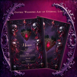 Menu Vows Beyond the Veil – Gothic Wedding Art