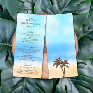 Menu Watercolor Beach Wedding Collection