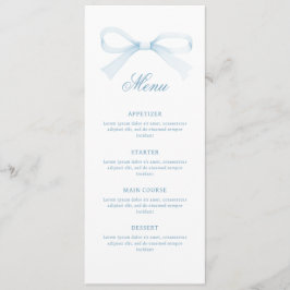 Menu Watercolor Blue Bow Classic