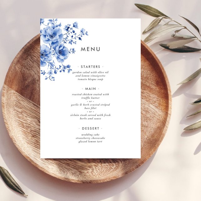 Menu Watercolor Chinoiserie Floral (Criador carregado)