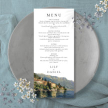 Watercolor Lake Como Itália Destino Casamento