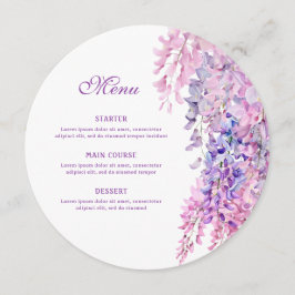 Menu Watercolor Wisteria Round