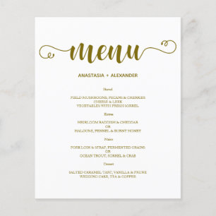 MENU WEDDING Clássico de Orçamento Dourado. Flyer