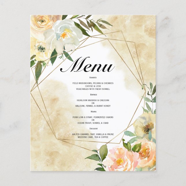MENU WEDDING de Aquarela Orçamental. Flyer (Frente)