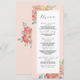 Menu Wedding Summer Florals Watercolor Recepção