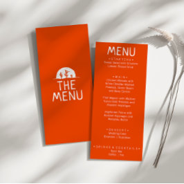 Menu Western Burnt Orange Hand Desenhou Casamento Moder