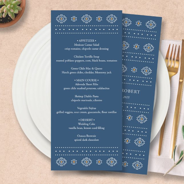Menu Western Wedding, Cartões de Menu Rio Rancho (Rio Rancho Western Wedding Menu by Fiesta Valley Print)