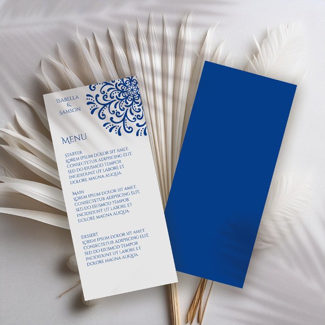 Menu Whimsical Blue Flourish (Criador carregado)