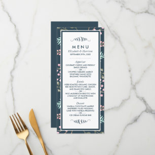 Menu Whimsical Botanical Berry Wedding