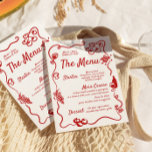 Menu Whimsical com Borda ondulada ilustrada e manu<br><div class="desc">Menu Whimsical Borda ondulada ilustrada manualmente Este menu de evento apresenta fonte manuscrita e gráficos desenhados à mão com uma borda de cera. Perfeito para qualquer chá de panela,  casamento,  festa de aniversário ou janto de ensaio! A cor do texto e dos gráficos é editável.</div>
