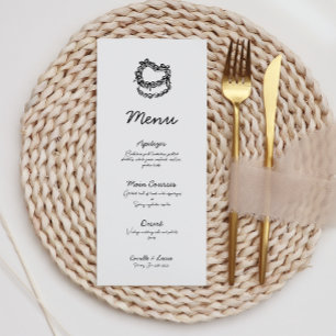 Menu Whimsical Drawn Cake Wedding
