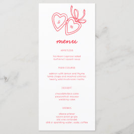 Menu Whimsical Heart Locket Doodle Sketch Modern CUSTOM