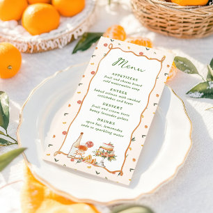 Menu Whimsical Italiana Citrus Wedding