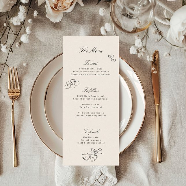 Menu Whimsical Wedding Comida Ilustrada (Criador carregado)