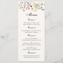 Menu Whimsical Wildflowers Meadow Wedding