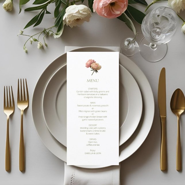 Menu White | Chic Rose Wedding  (Criador carregado)