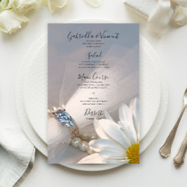Menu White Daisy Elegance Wedding