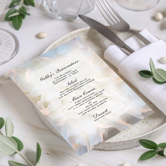 Menu White Floral Quinceañera