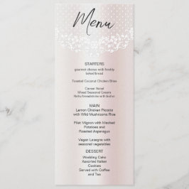 Menu White Lace Floral Weding