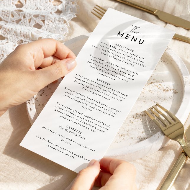 Menu White Modern Script Wedding Flat (Criador carregado)