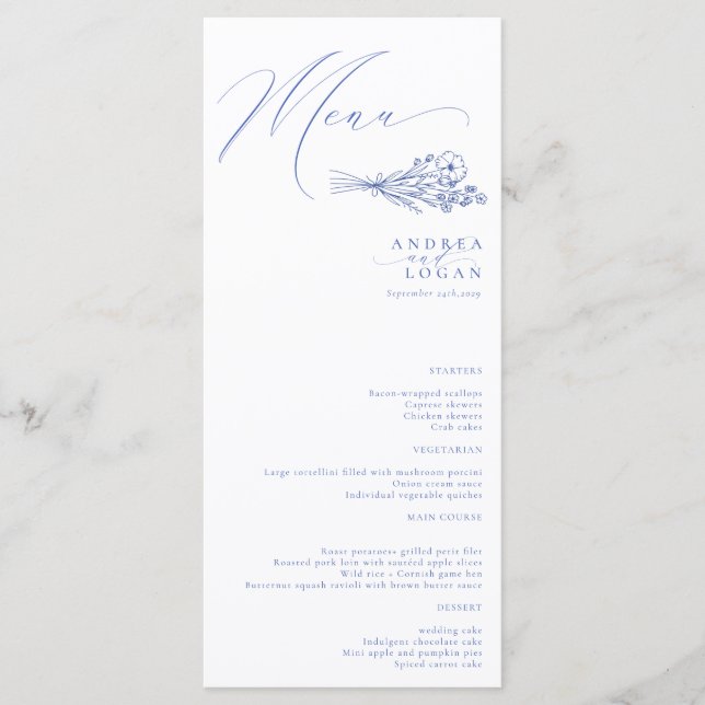 Menu Wildflower Boho Chic Wedding (Frente)