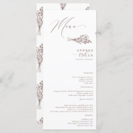 Menu Wildflower Boho Chic Wedding