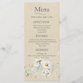Menu Wildflower Daisy Wedding