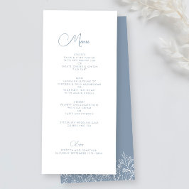 Menu Wildflower Floral Elegante Dusty Blue WedMenu