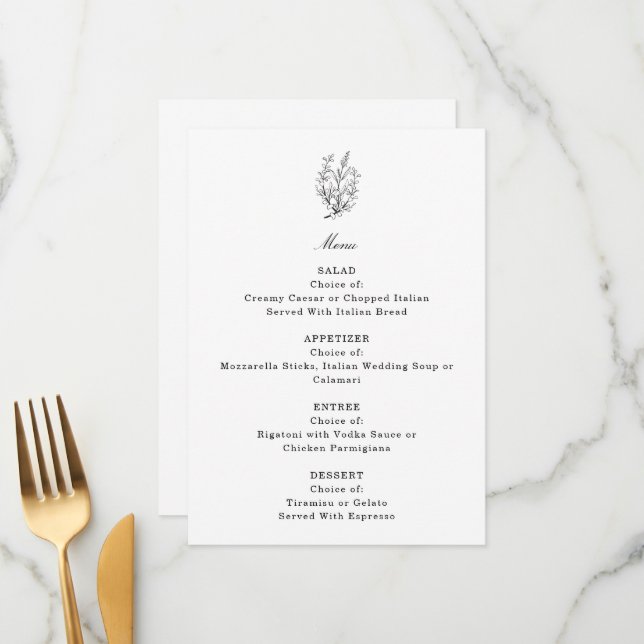 Menu Wildflower Wedding (Frente/Verso In Situ)