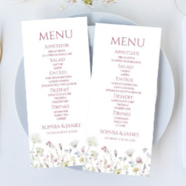 Menu Wildflower Wild Flower Floral Garden Wedding Food