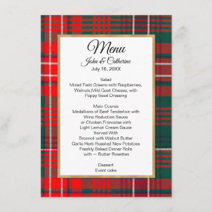 Menu Wilson Clan Xadrez Wedding