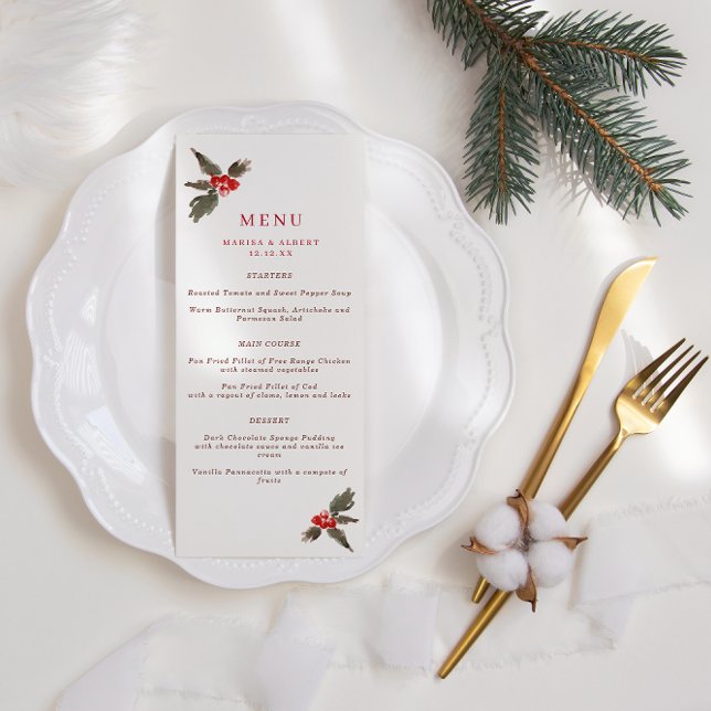 Menu Winter Holly Wedding (Criador carregado)