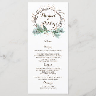 Menu Winter Wreath Wedding