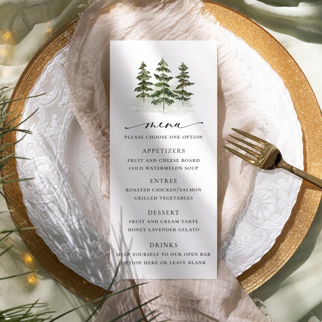 Menu Woodland Evergreen Wedding (Criador carregado)