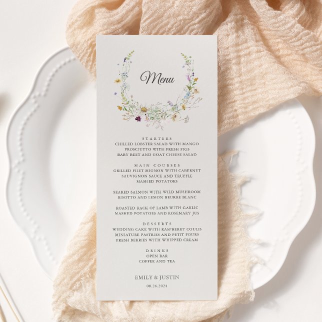 Menu Wreath Beige Wreath Wlegant Watercolor (Criador carregado)