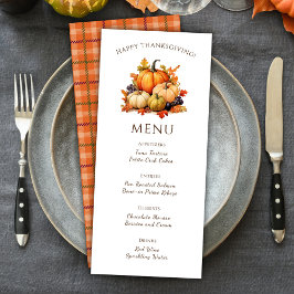 Menu Xadrez Pumpkin Janto de Ação de Graças