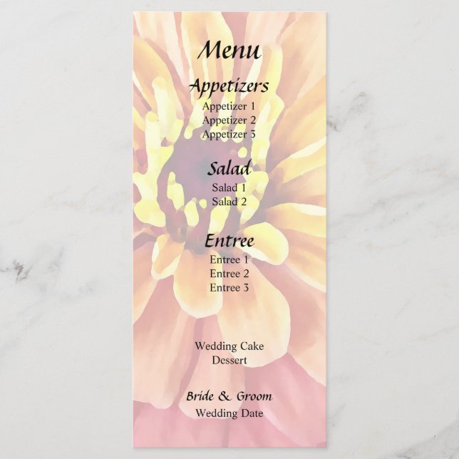 Menu Zínia em Tons de Laranja (Frente)