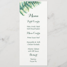 Menus de Aquarela Verde Fern