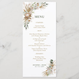 Menus de Casamento Botânico Boho Verde e Dourado