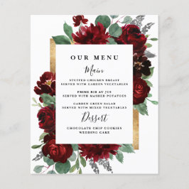 Menus de Casamento Branco Elegante Russo Floral Do