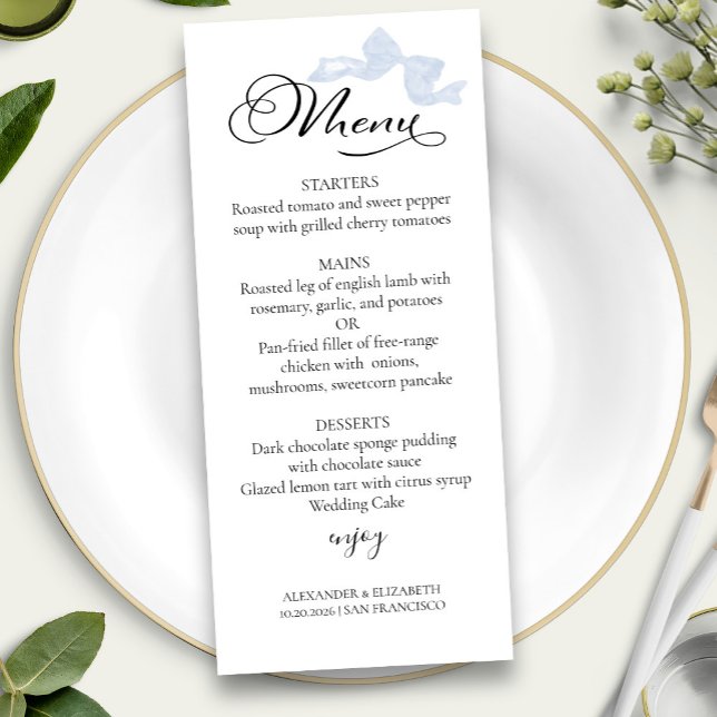 Menus de Casamento de Aquarela | Caligrafia Arco a (Criador carregado)