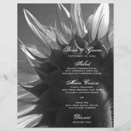 Menus de Casamento de Girassol no Jardim Negro e B