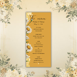 Menus de casamento de rosa de aquarela floral