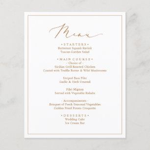 Menus de Casamento de Script Dourado Russo