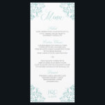 Menus de Casamento Elegante | Nadine (Turquesa Lig<br><div class="desc">Este elegante cartão de casamento coordena-se perfeitamente com a nossa suíte de convites Nadine. A cor do design é definida em turquesa clara, mas você pode mudar a cor do design alterando a cor de fundo. **HOW TO CHANGE YOUR DESIGN COLOR** 1) Clique no botão "Personalizar". 2) Clique no link...</div>