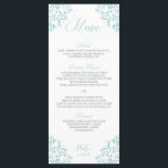 Menus de Casamento Elegante | Nadine (Turquesa Lig<br><div class="desc">Este elegante cartão de casamento coordena-se perfeitamente com a nossa suíte de convites Nadine. A cor do design é definida em turquesa clara, mas você pode mudar a cor do design alterando a cor de fundo. **HOW TO CHANGE YOUR DESIGN COLOR** 1) Clique no botão "Personalizar". 2) Clique no link...</div>