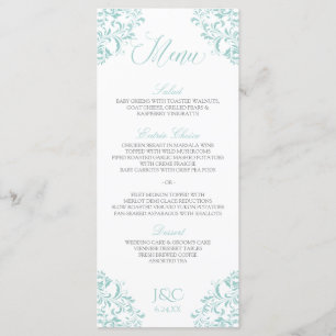 Menus de Casamento Elegante   Nadine (Turquesa Lig